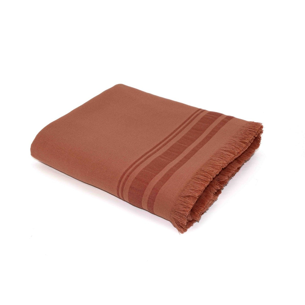 Fouta éponge coton rose argile 100x180 FARO