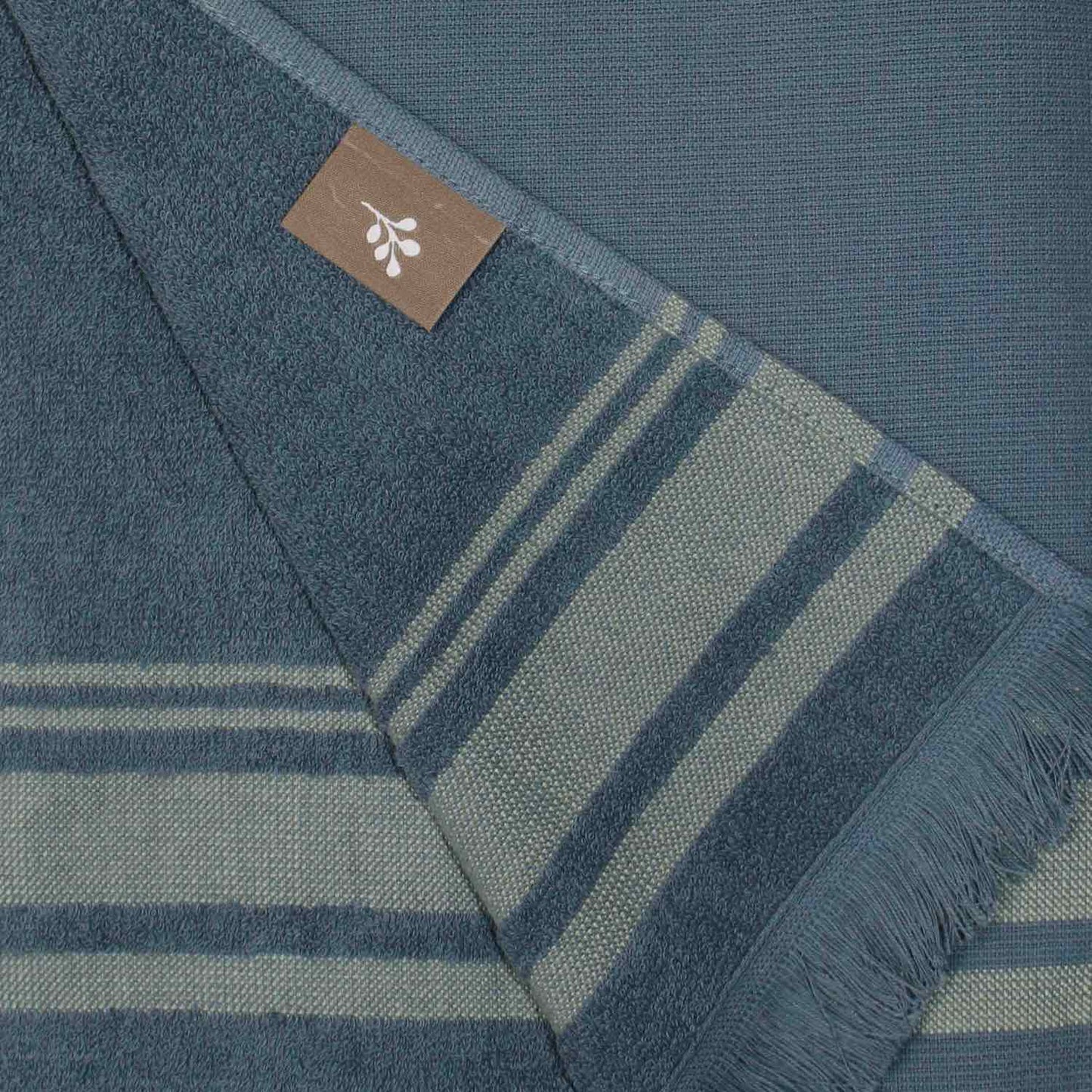 Terry fouta in cotton stormy blue 100x180 FARO