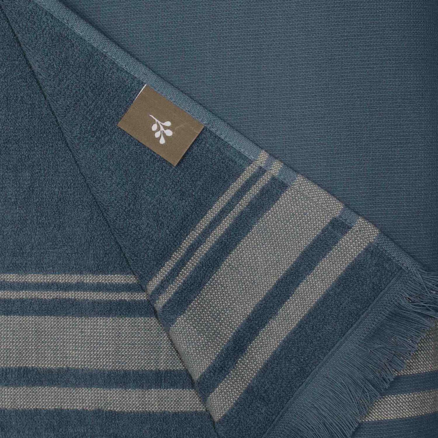 Terry fouta in cotton stormy blue 100x180 FARO