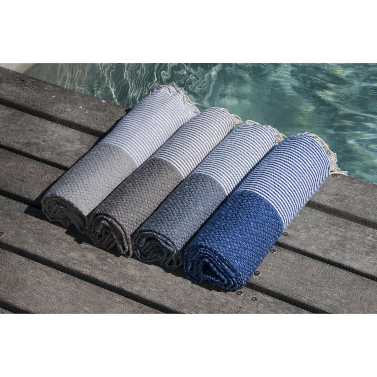 Fouta nid d'abeille coton 100x200 IBIZA