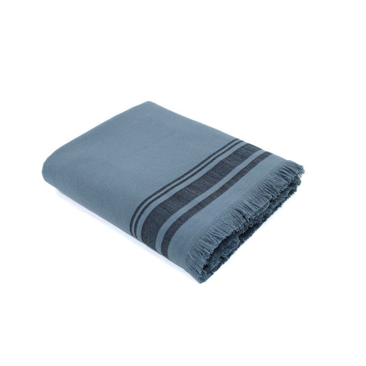 Fouta éponge XXL coton bleu orage 200x180 FARO - febronie.com