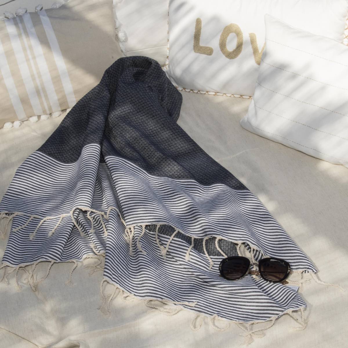 Fouta nid d'abeille coton 100x200 IBIZA
