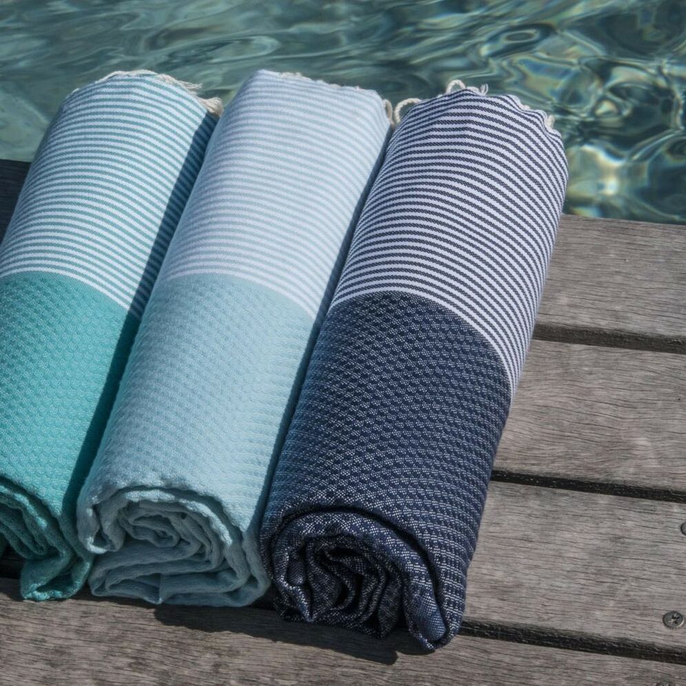Fouta nid d'abeille coton 100x200 IBIZA