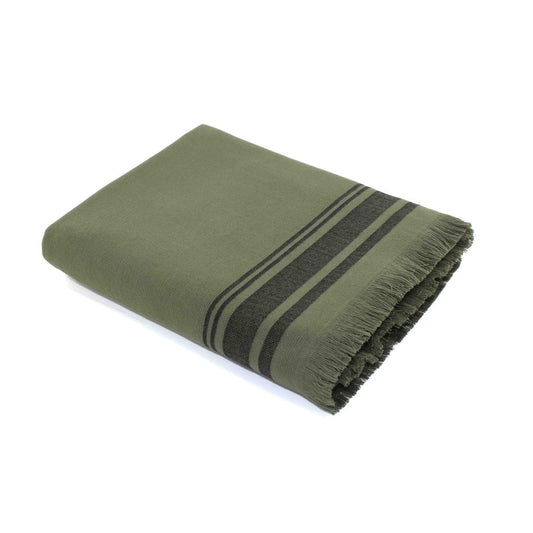 Fouta éponge XXL coton vert kaki 200x180 FARO - febronie.com