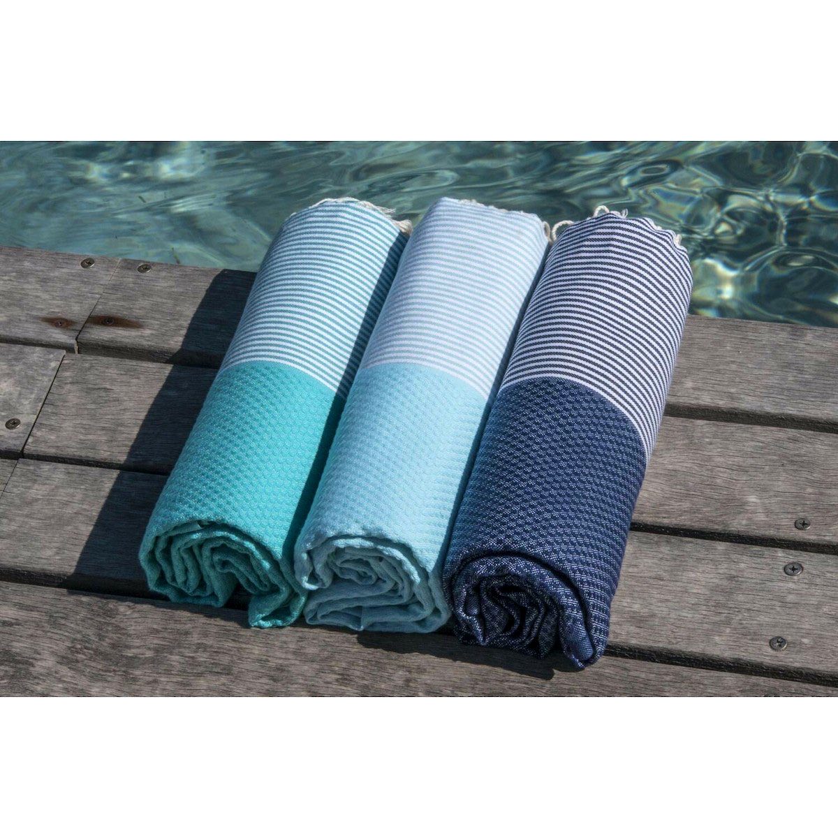 Fouta nid d'abeille coton 100x200 IBIZA