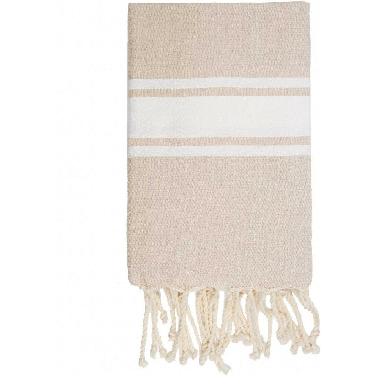 Fouta bande blanche coton ST TROPEZ 100x200