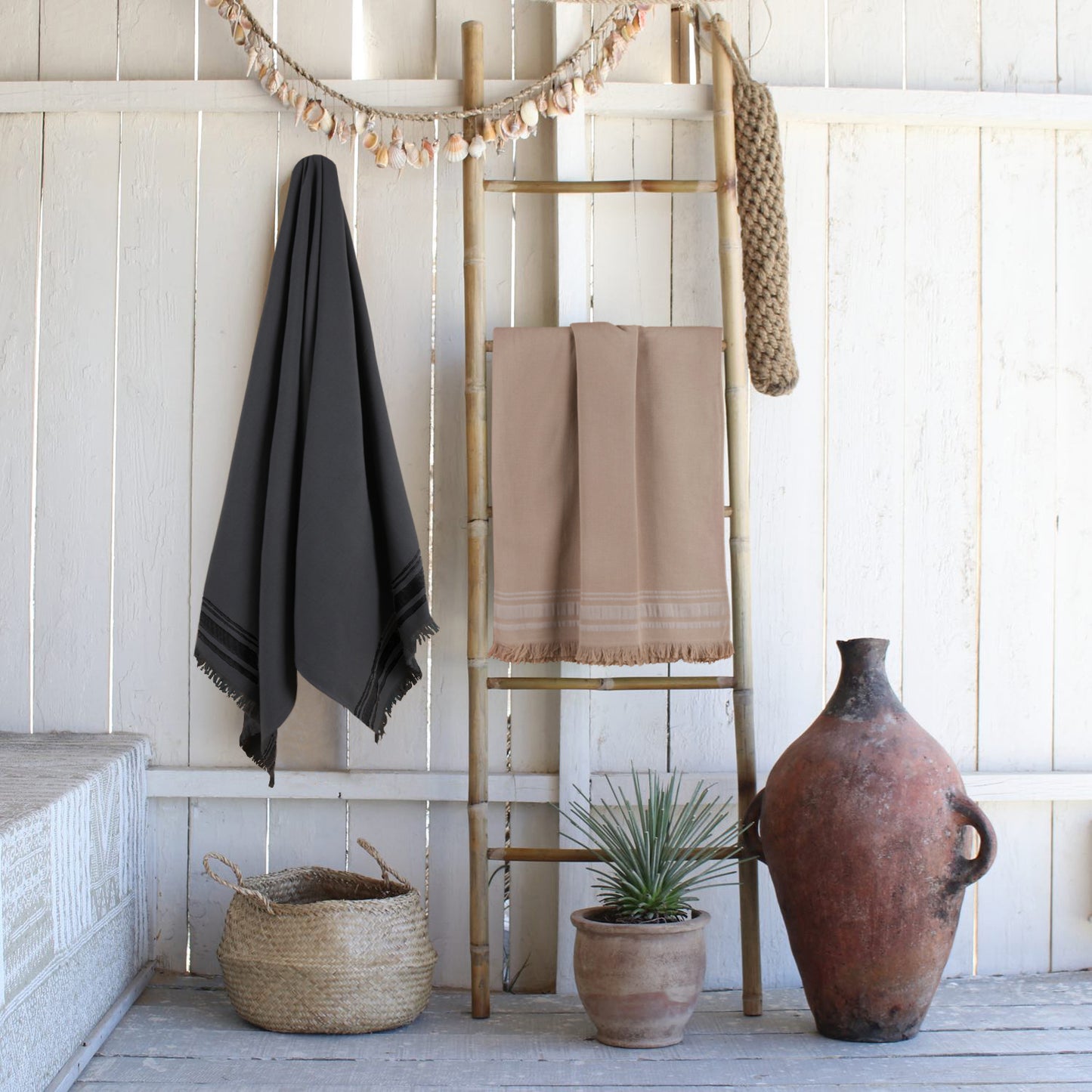 XXL slate grey cotton terry towel 200x180 FARO