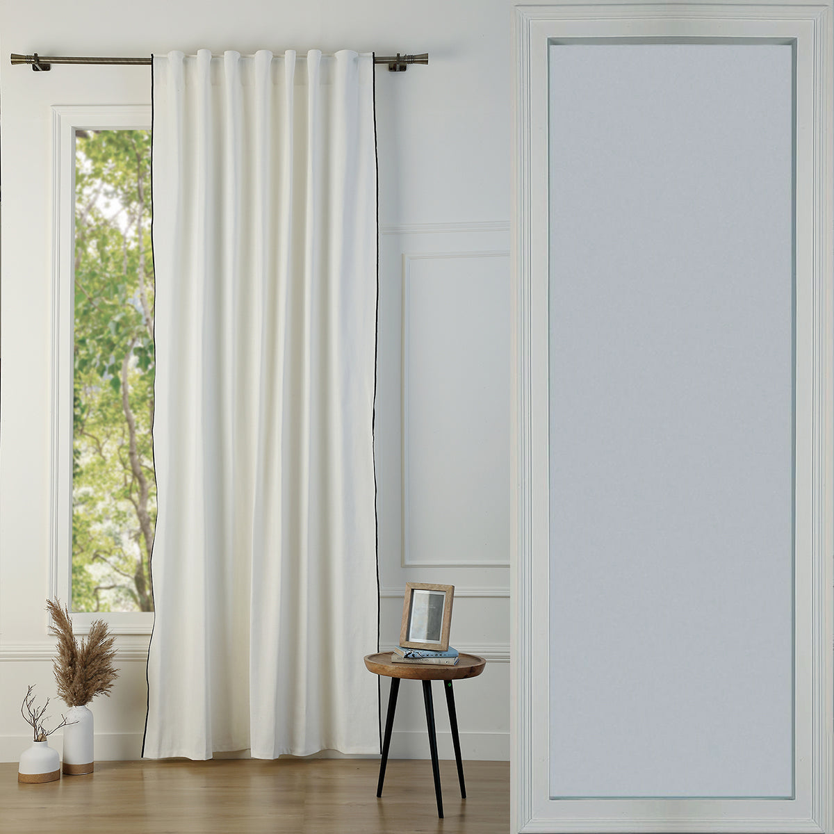 Tab top curtain in washed linen ERNEST 140x290