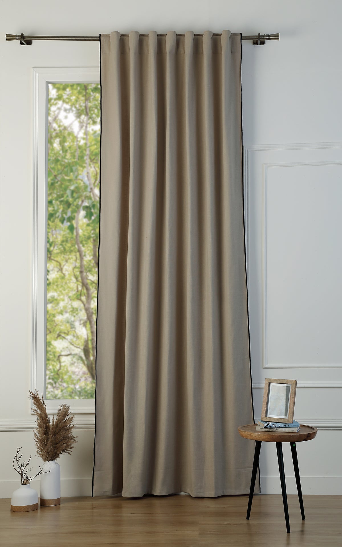 Tab top curtain in washed linen ERNEST 140x260