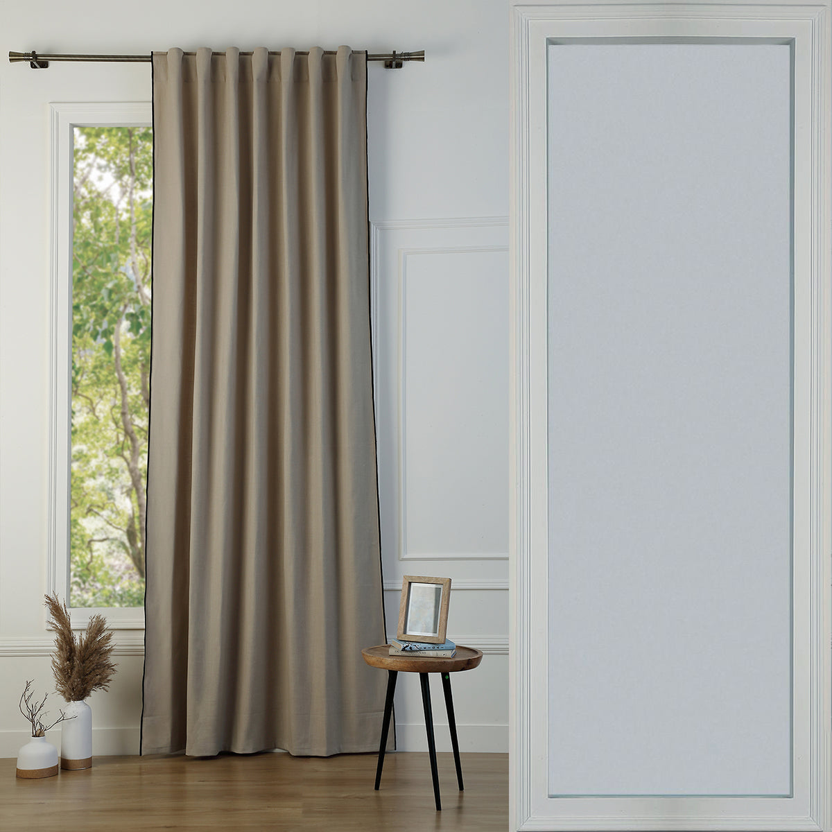 Tab top curtain in washed linen ERNEST 140x290