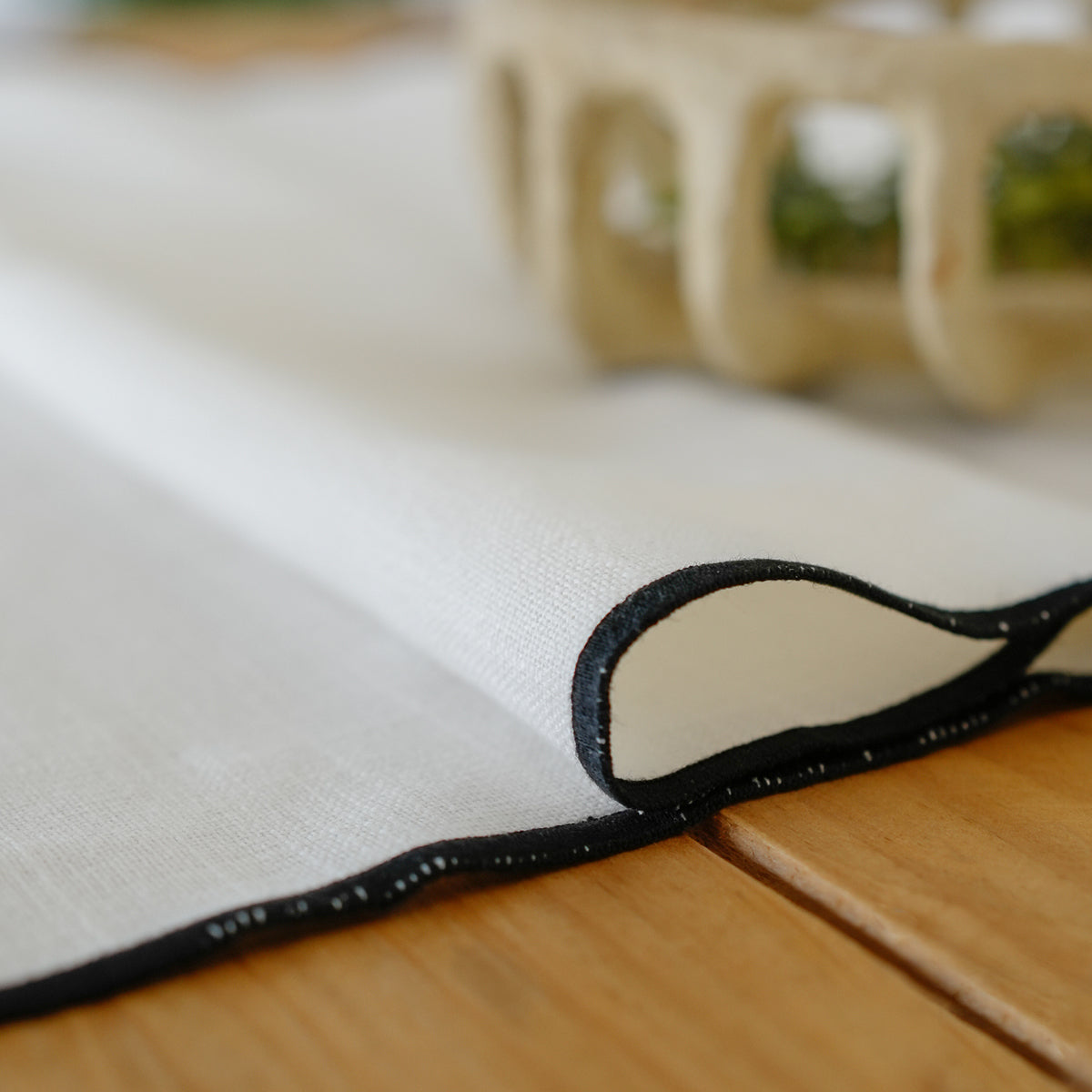 Table runner in washed linen ERNEST 50x150