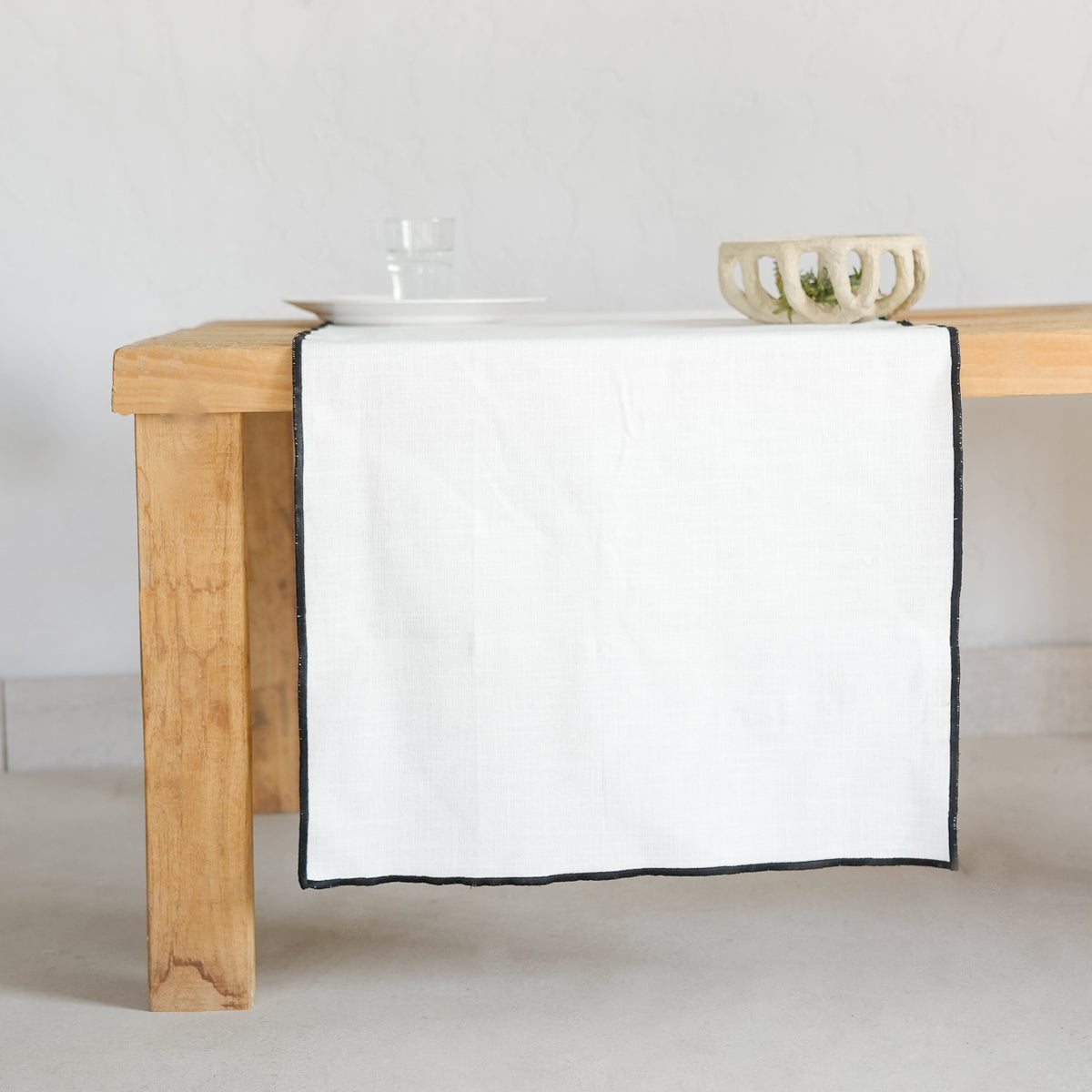 Table runner in washed linen ERNEST 50x150