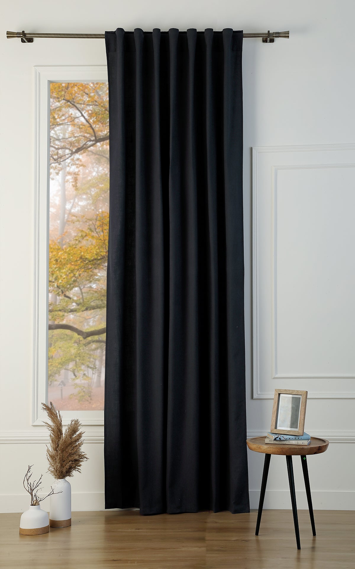 Tab top curtain in cotton canvas LOUIS 140x260