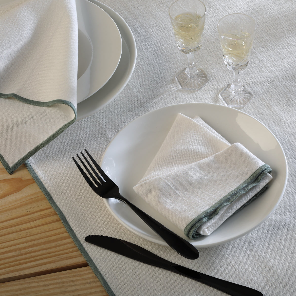 Set di 4 tovaglioli in tela di cotone 45x45 JULES