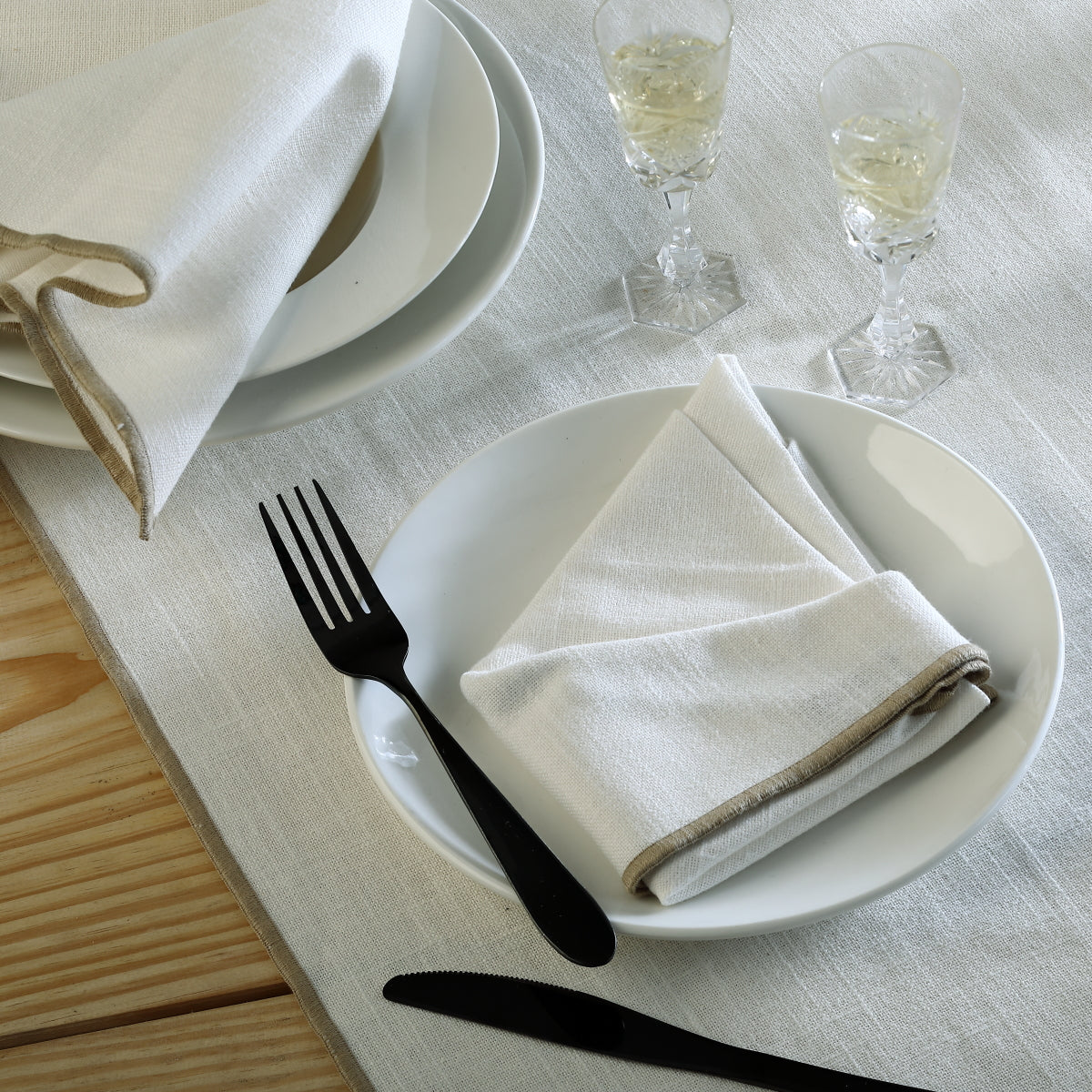 Set di 4 tovaglioli in tela di cotone 45x45 JULES
