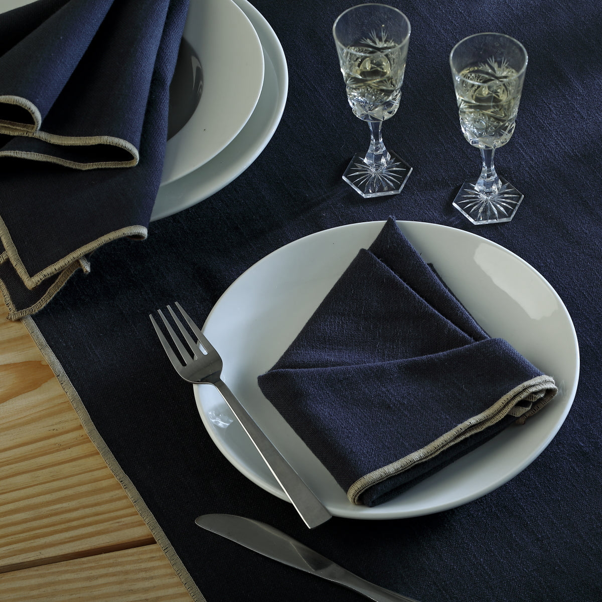 Set di 4 tovaglioli in tela di cotone 45x45 JULES
