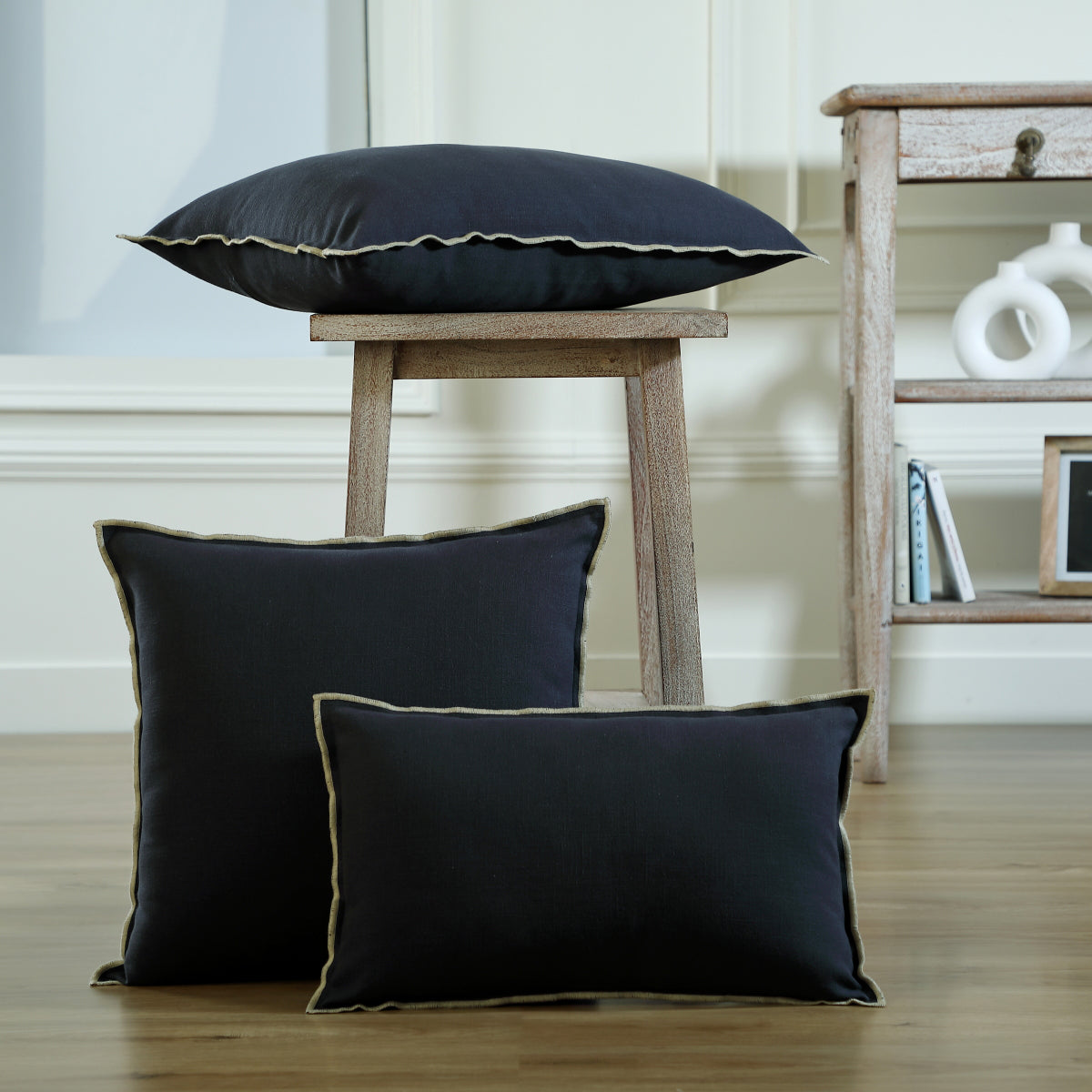 Housse de coussin toile de coton 50x30 JULES febronie.com