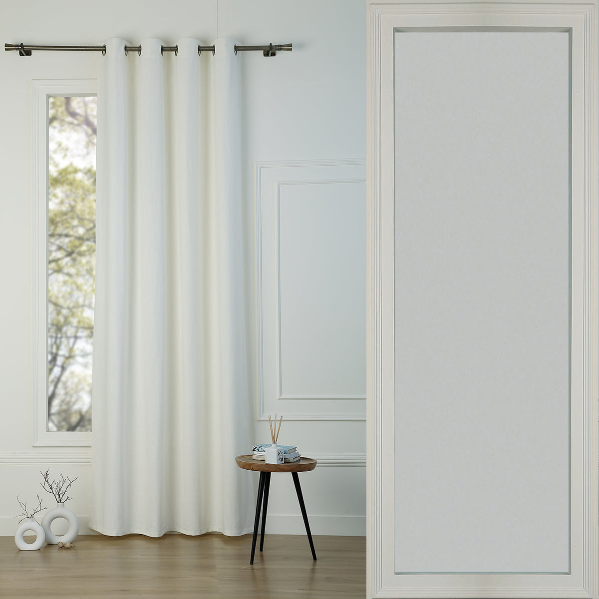 Washed linen eyelet curtain 140x290 PAUL