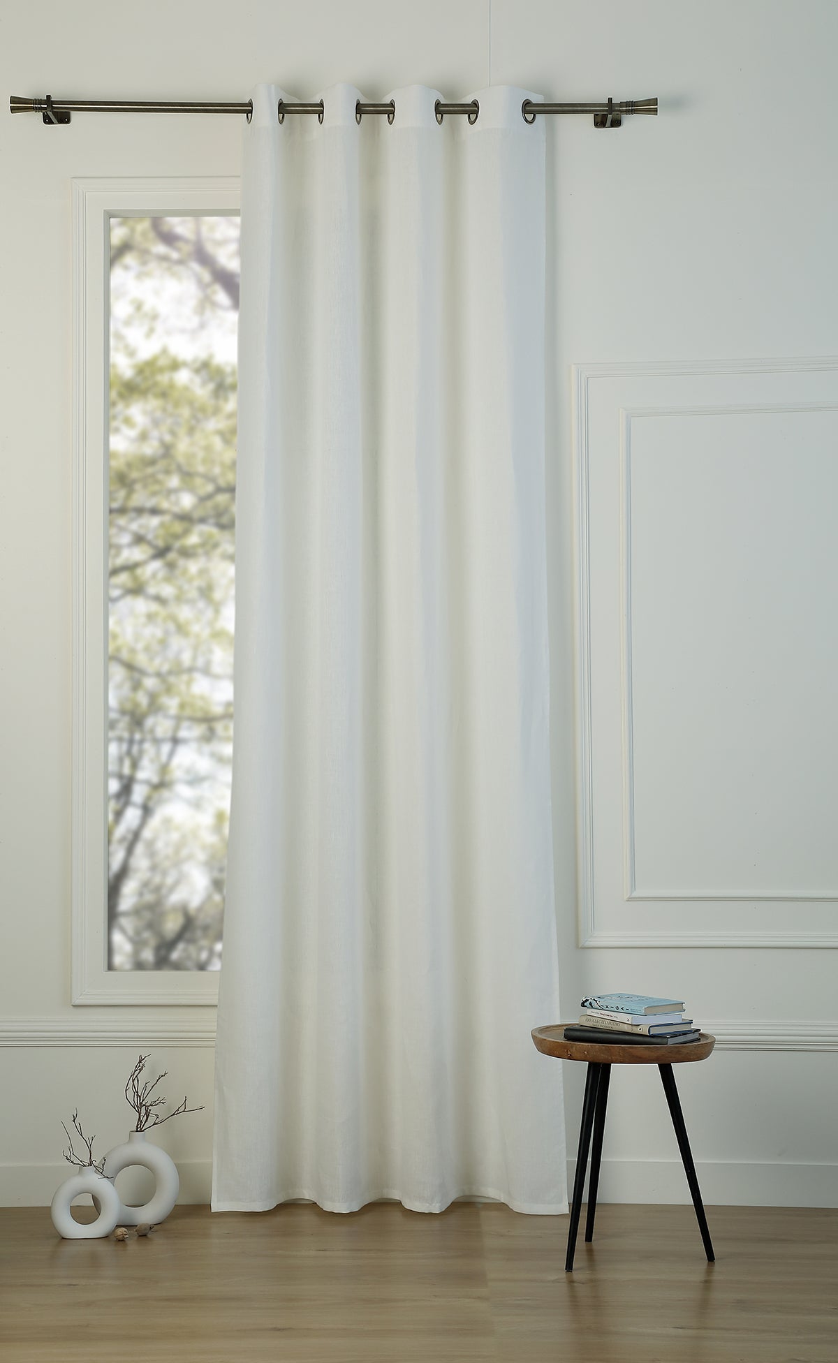 Washed linen eyelet curtain 140x290 PAUL