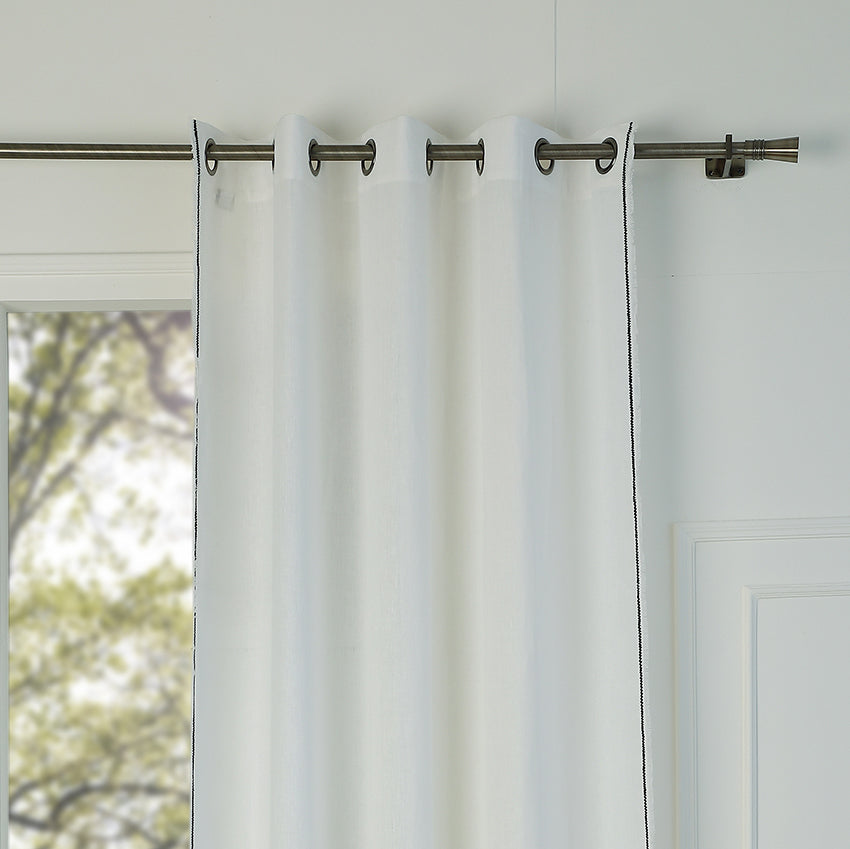 Washed linen eyelet curtain 140x290 GABRIEL