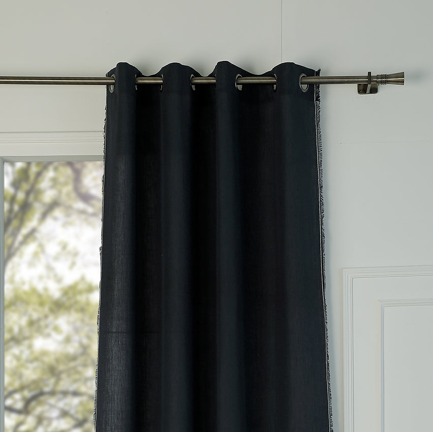 Washed linen eyelet curtain 140x290 GABRIEL