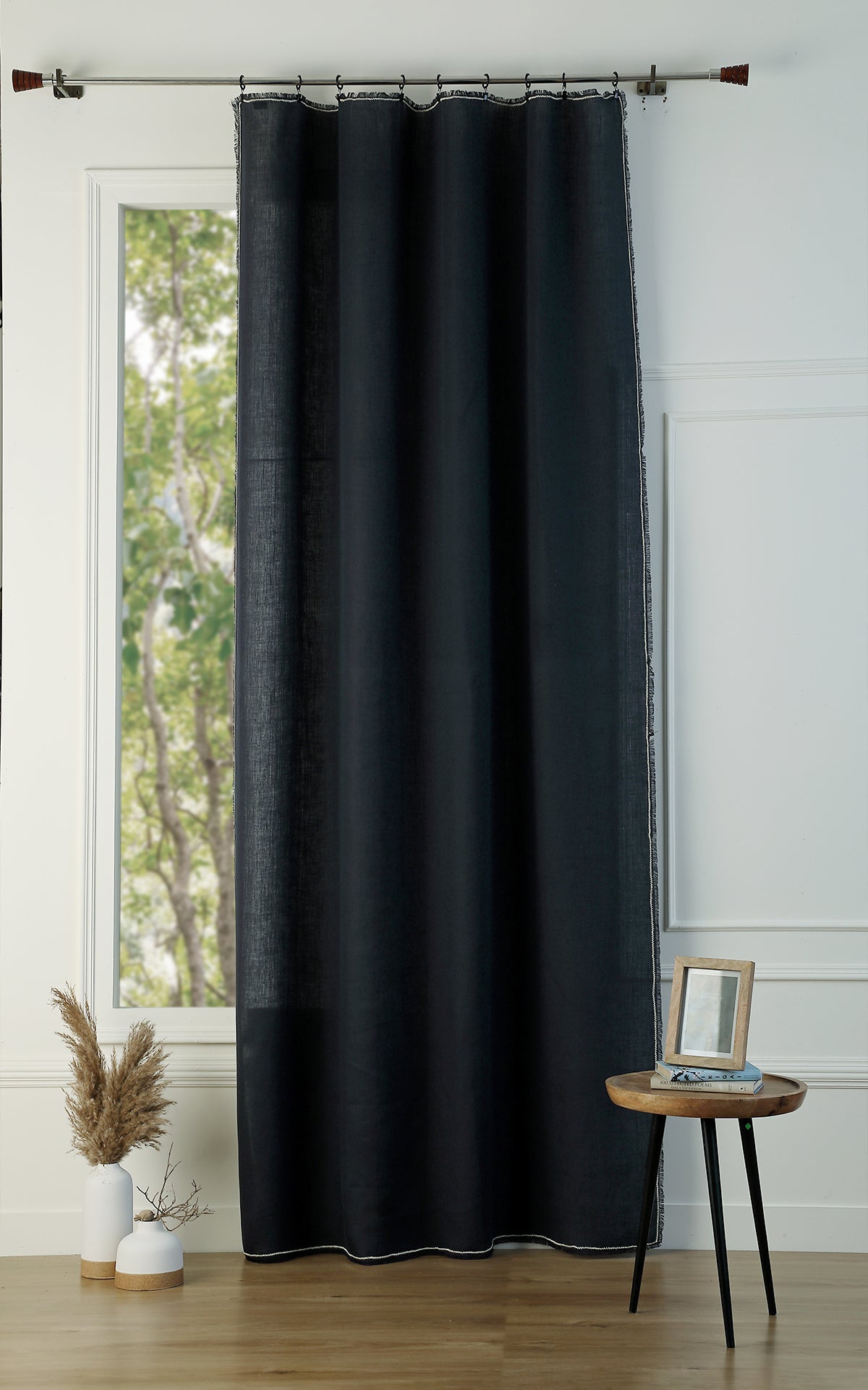 Curtain panel in washed linen 140x290 GABRIEL