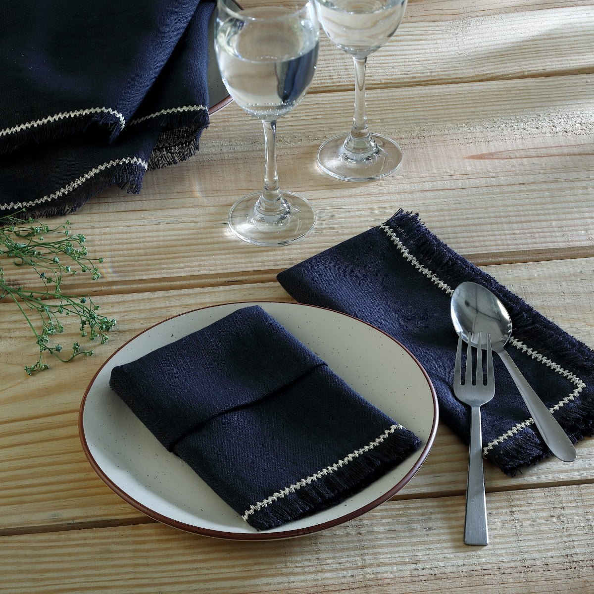 Table napkins (x4) in washed linen 45x45 GABRIEL