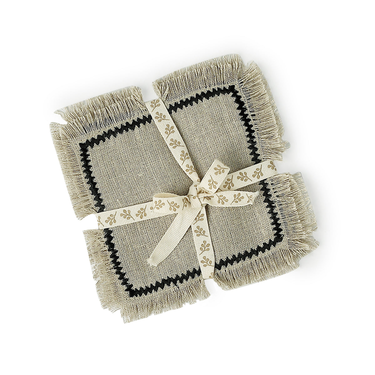Coasters (x4) in washed linen 10x10 GABRIEL
