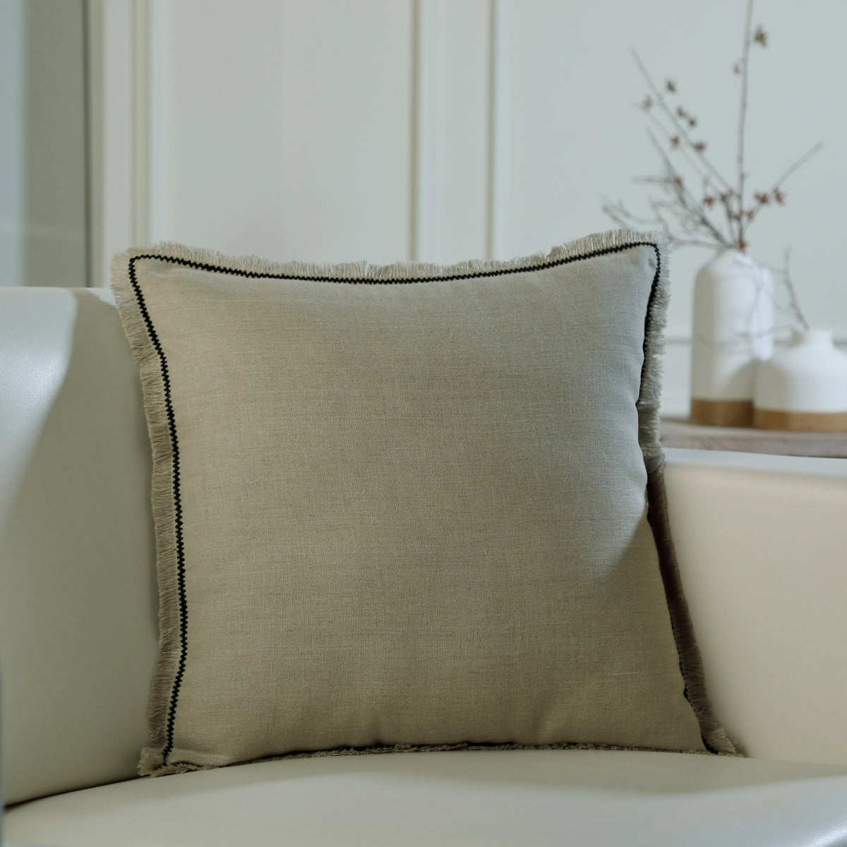Cushion in washed linen 50x50 GABRIEL