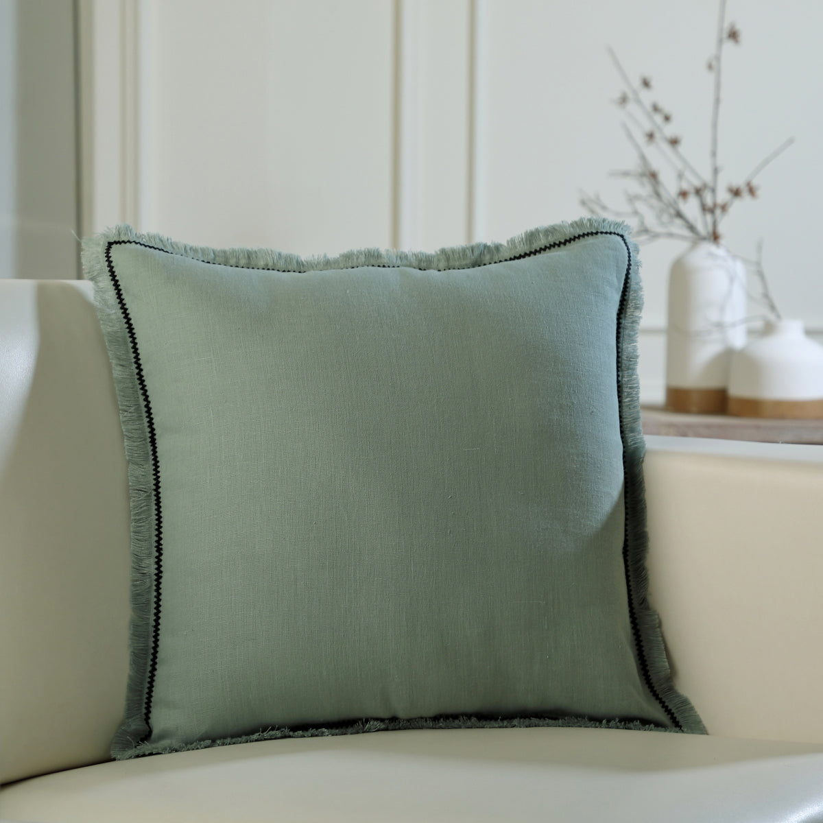Cushion in washed linen 50x50 GABRIEL