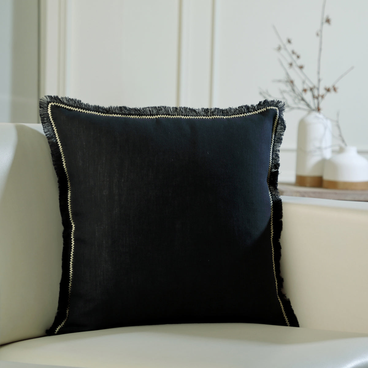 Cushion in washed linen 50x50 GABRIEL