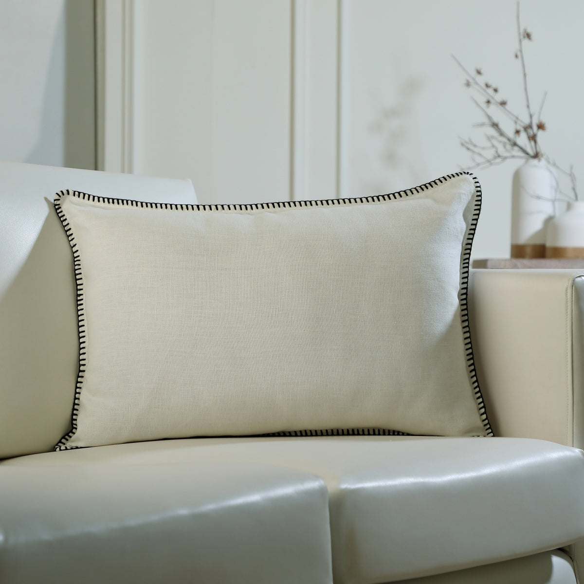 Cushion in washed linen 60x40 MAXIME