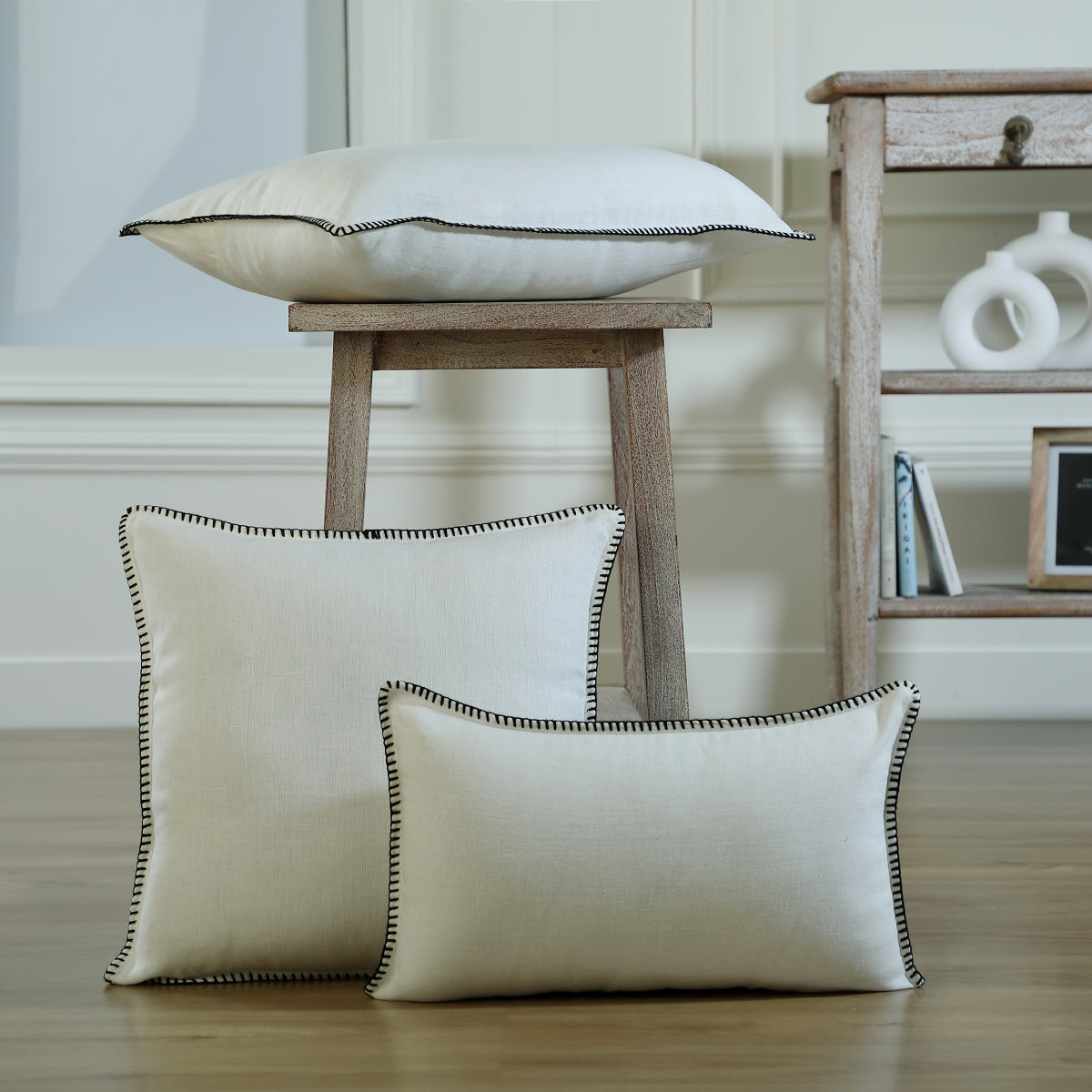 Cushion in washed linen 60x40 MAXIME