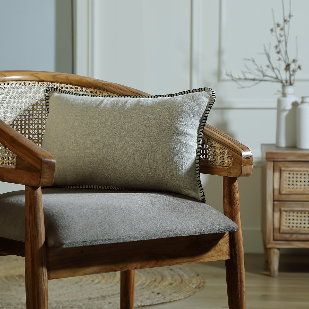 Cushion in washed linen 60x40 MAXIME