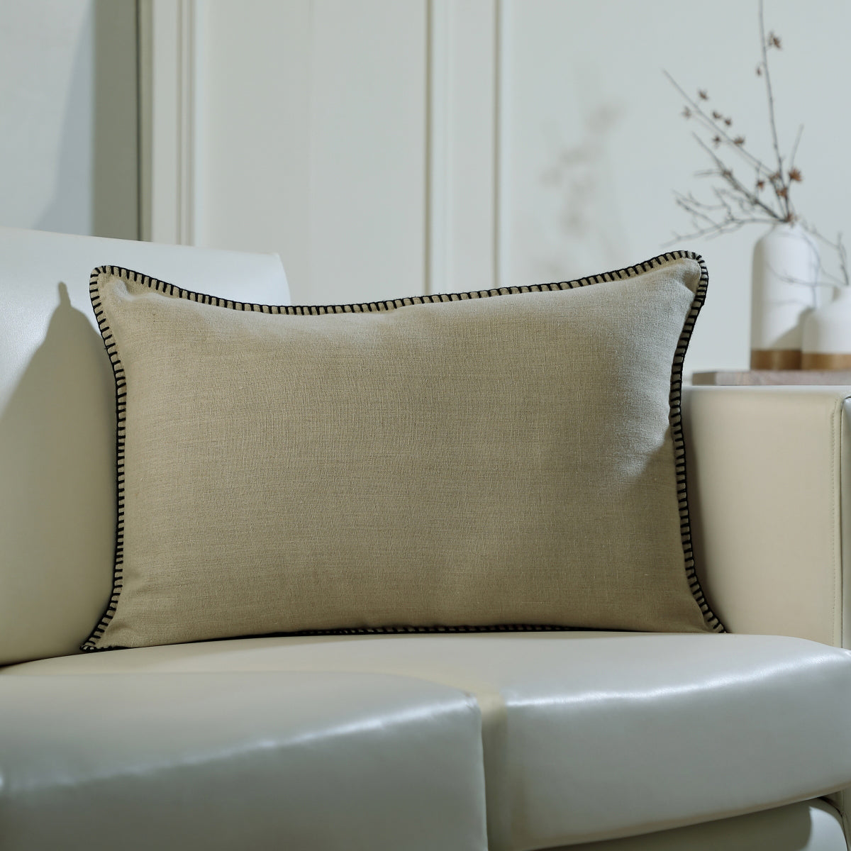 Cushion in washed linen 60x40 MAXIME