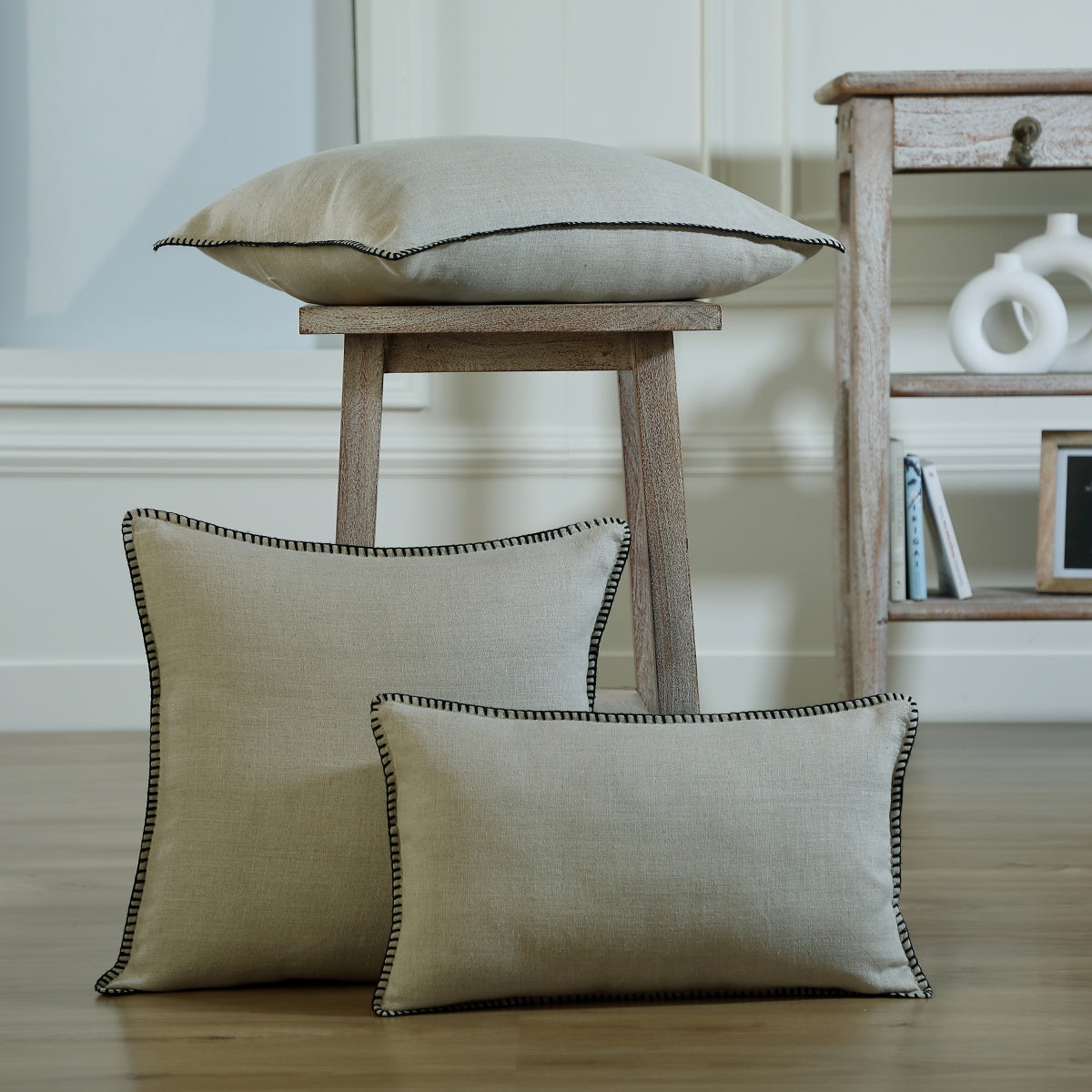 Cushion in washed linen 60x40 MAXIME