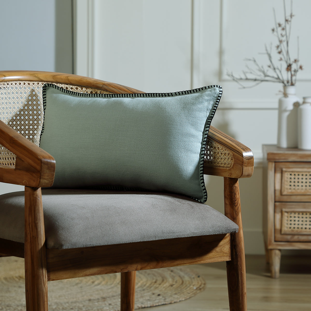 Cushion in washed linen 60x40 MAXIME