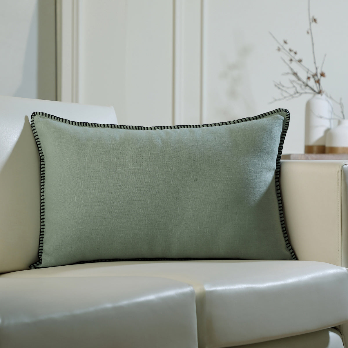 Cushion in washed linen 60x40 MAXIME