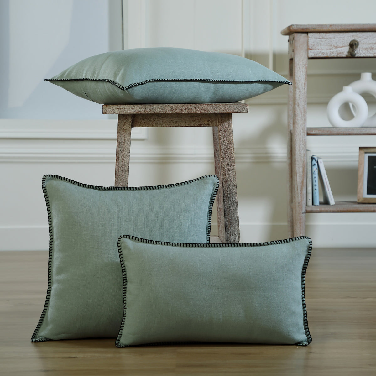 Cushion in washed linen 60x40 MAXIME