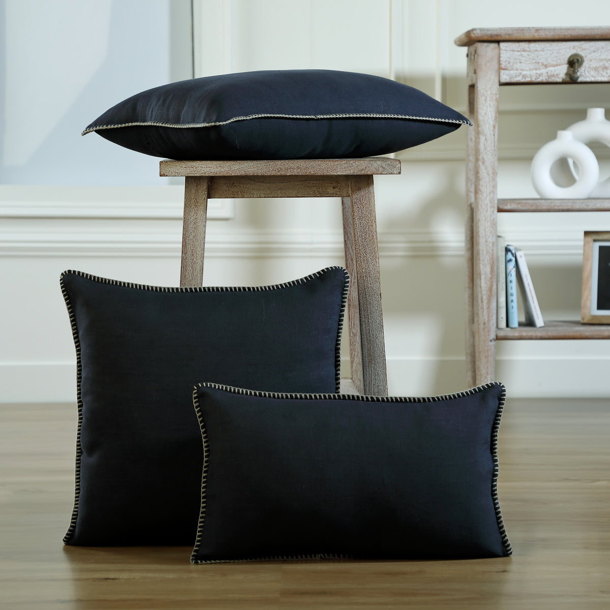Cushion in washed linen 60x40 MAXIME