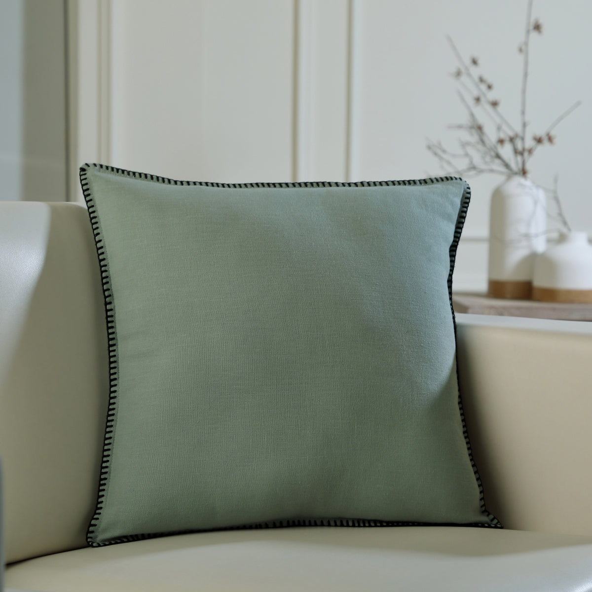 Cushion in washed linen 50x50 MAXIME