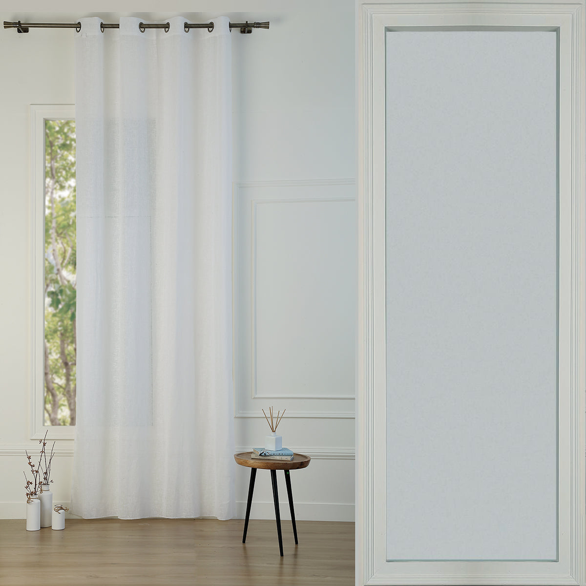 Eyelet curtain in polycotton 140x290 LEO