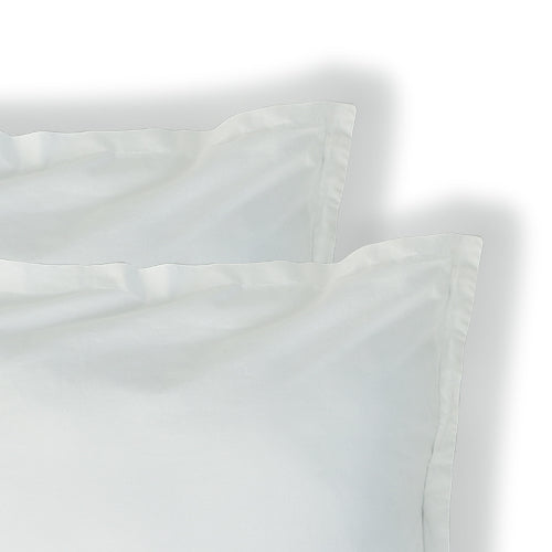 Taie d'oreiller (x2) percale de coton blanc NINA
