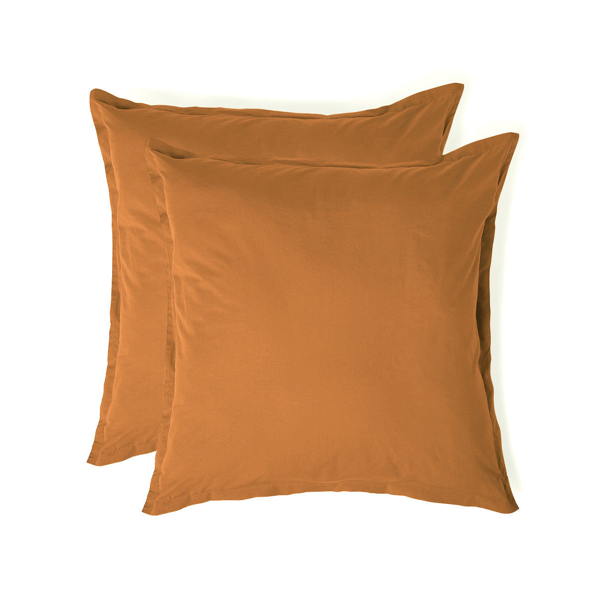 Taie d'oreiller (x2) percale de coton caramel NINA