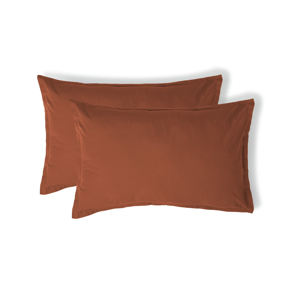Taie d'oreiller (x2) percale de coton rouge toscane NINA