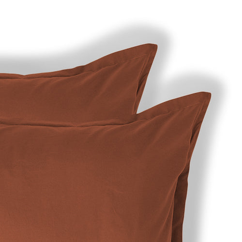 Taie d'oreiller (x2) percale de coton rouge toscane NINA