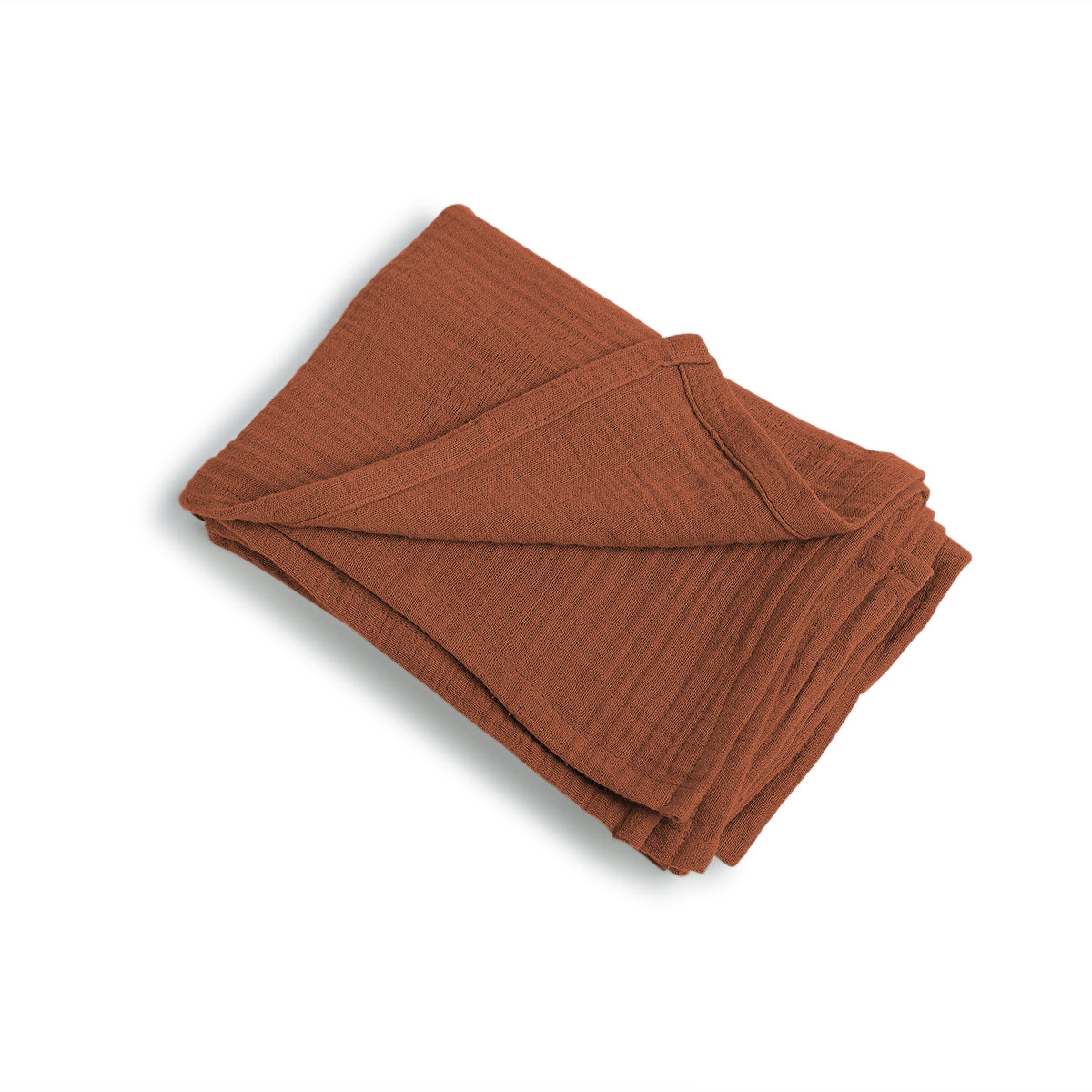 Pillowcase (x2) in cotton gauze tuscan red CARLA