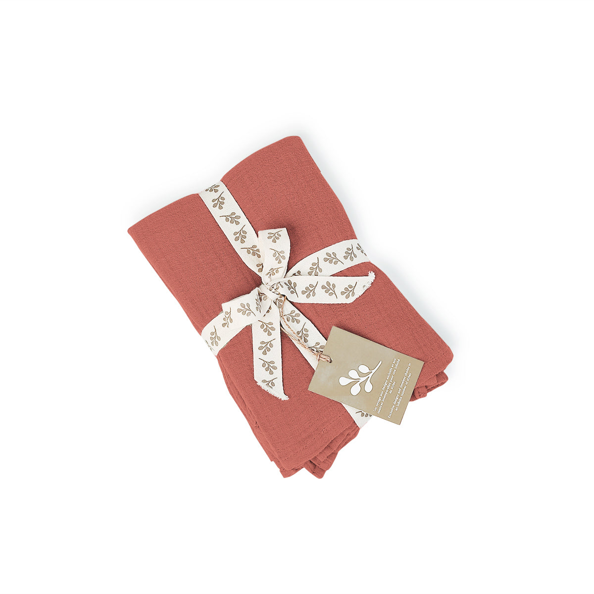 Pillowcase (x2) in cotton gauze tuscan red CARLA