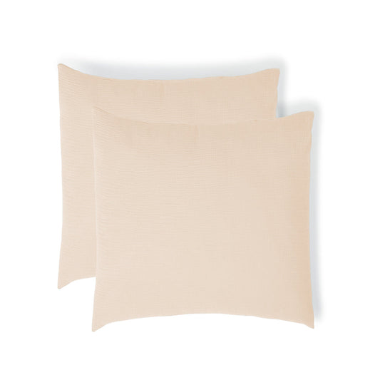 Taie d'oreiller (x2) gaze de coton rose CARLA - febronie.com
