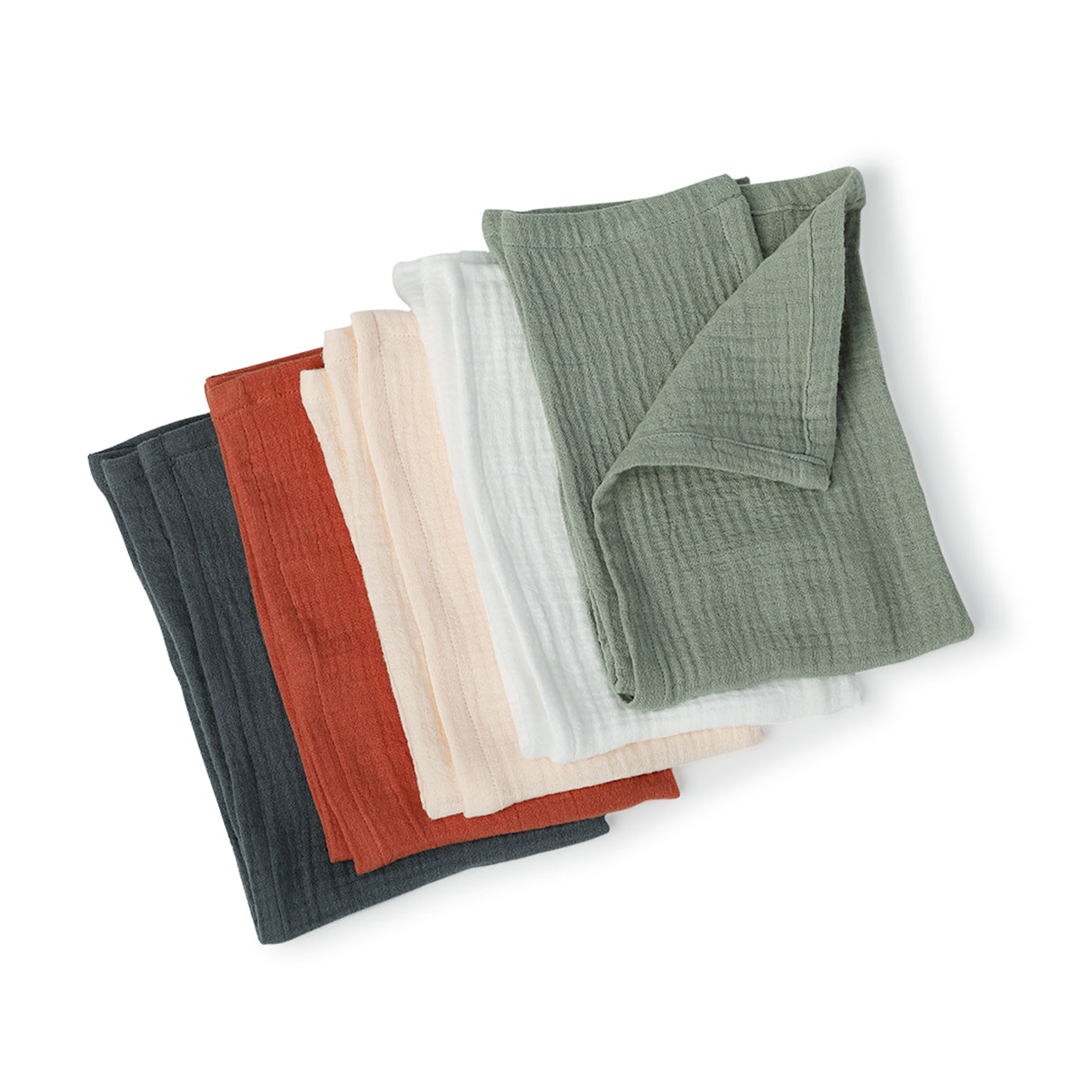 Pillowcase (x2) in cotton gauze tuscan red CARLA